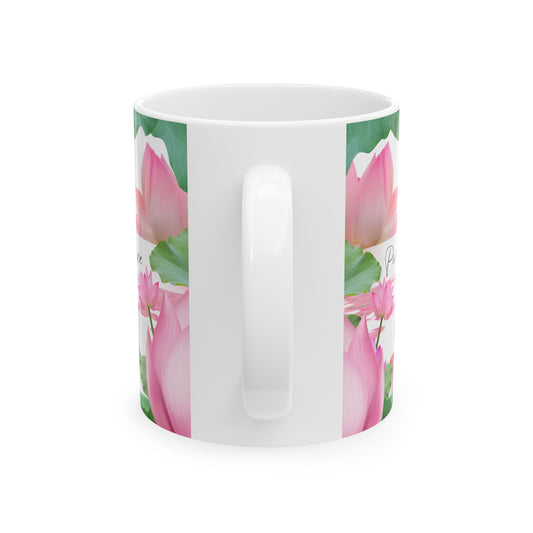 July Water Lily Ceramic Mug — Zodiac Flower Birth Month Coffee Cup by Printify