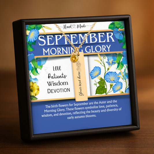 September Morning Glory Birth Flower Necklace | Sapphire by OwnPrint