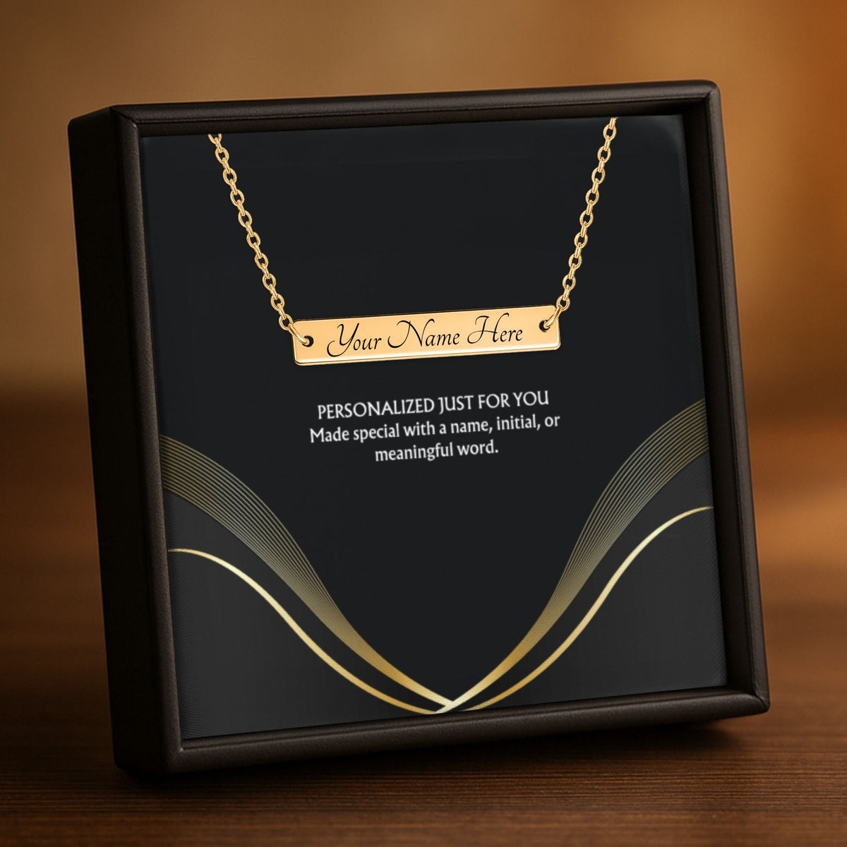 Personalized Horizontal Bar Necklace | Custom Name Jewelry by OwnPrint