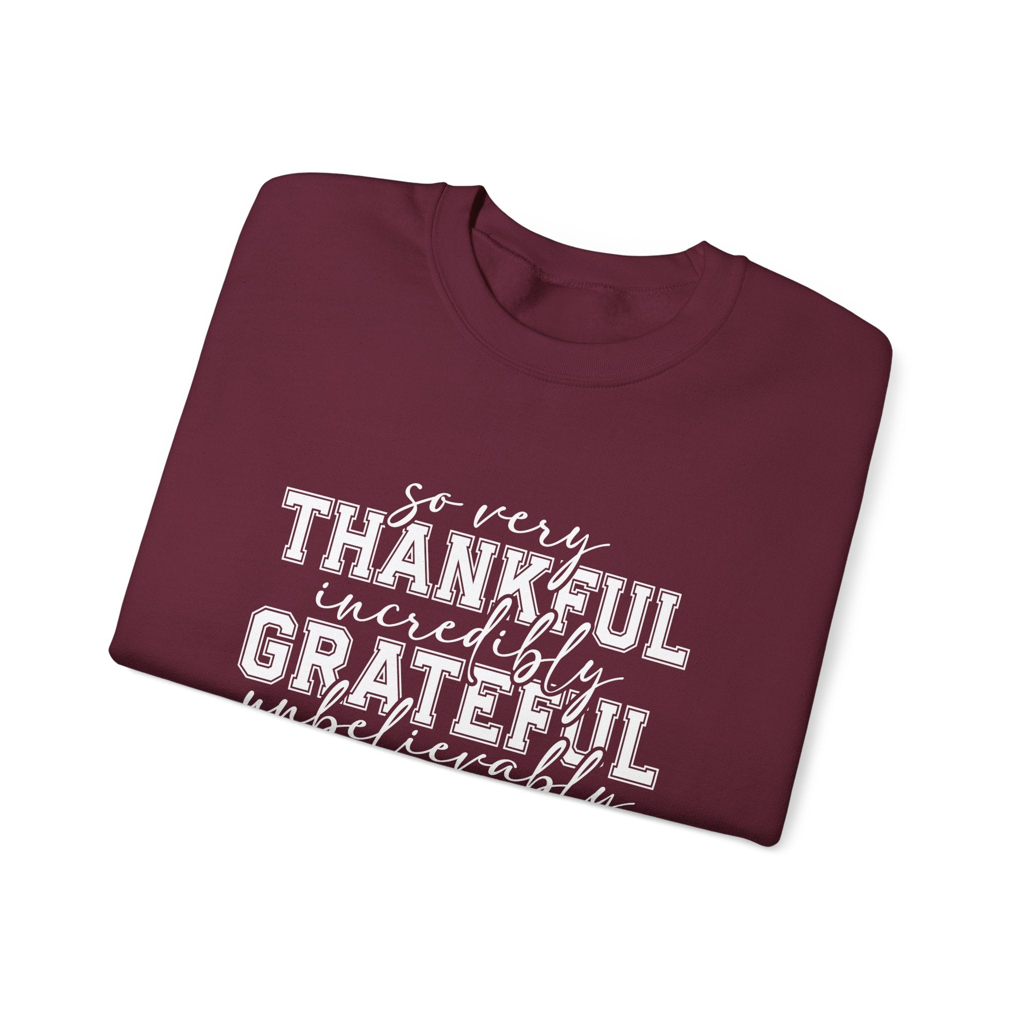 Thankful Grateful Blessed Crewneck Sweatshirt by Printify