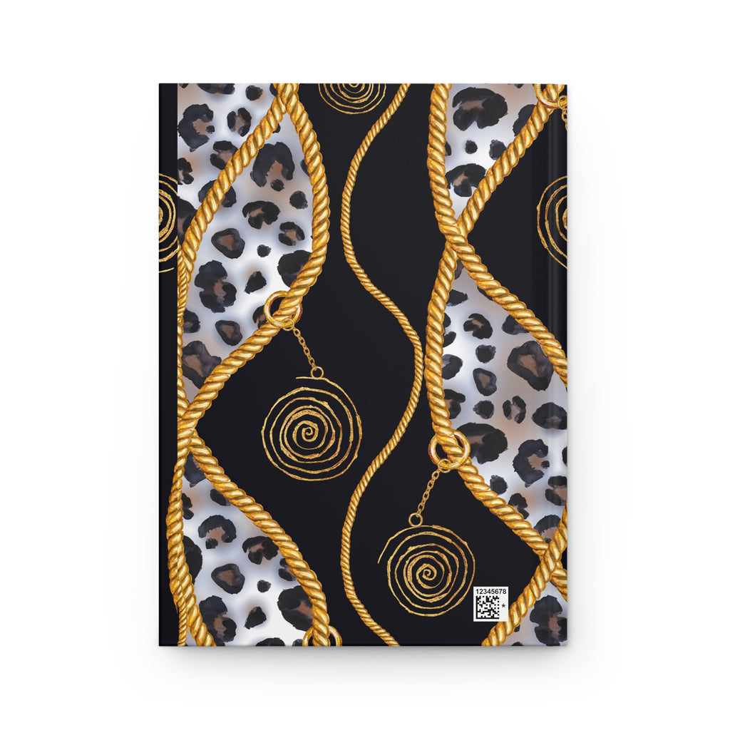 Leopard Rope & Gold Pendant Hardcover Journal — Lined Notebook