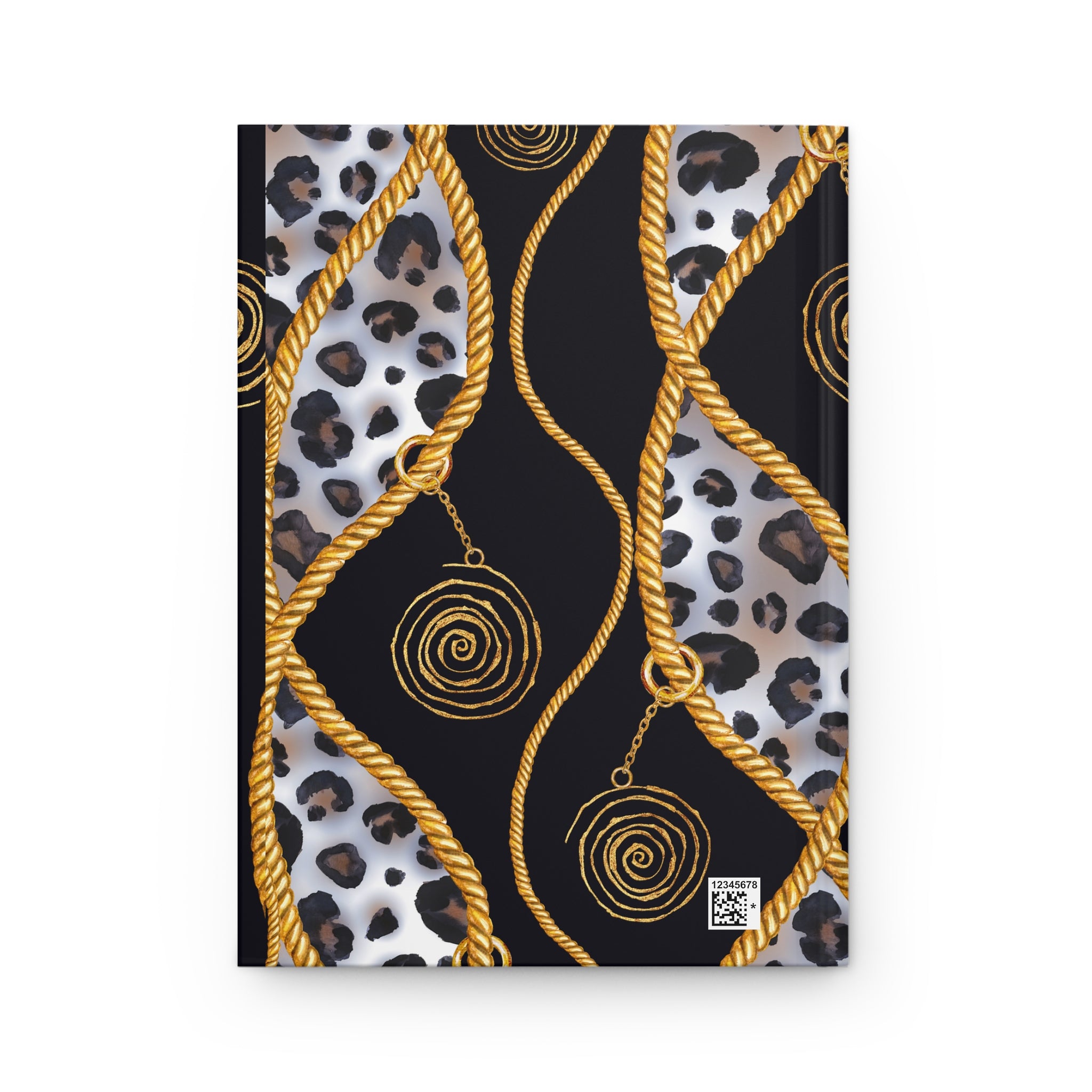 Leopard Rope & Gold Pendant Hardcover Journal — Lined Notebook
