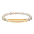Engravable Natural Stone Bead Bracelet — Personalized Bar Stretch Bracelet by Printify