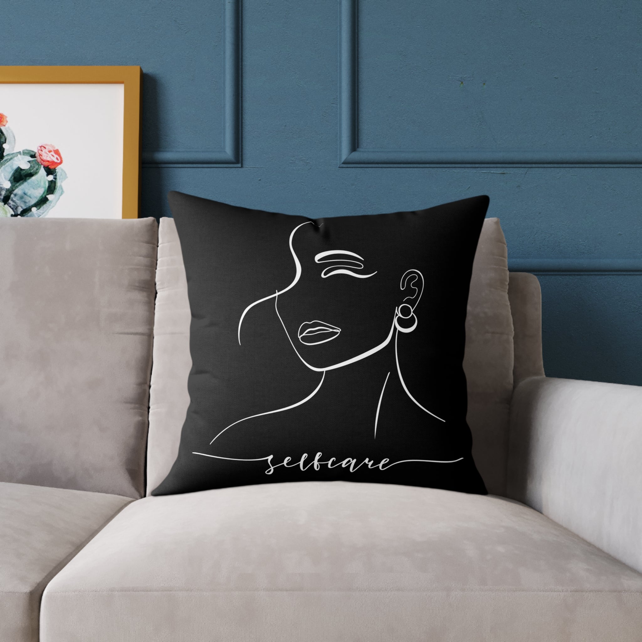 Chic Self-Care Pillow - Modern Decor, Cozy Home Accent, Gift for Wellness Lovers, Affirmation Decor, Inspirational Cushion