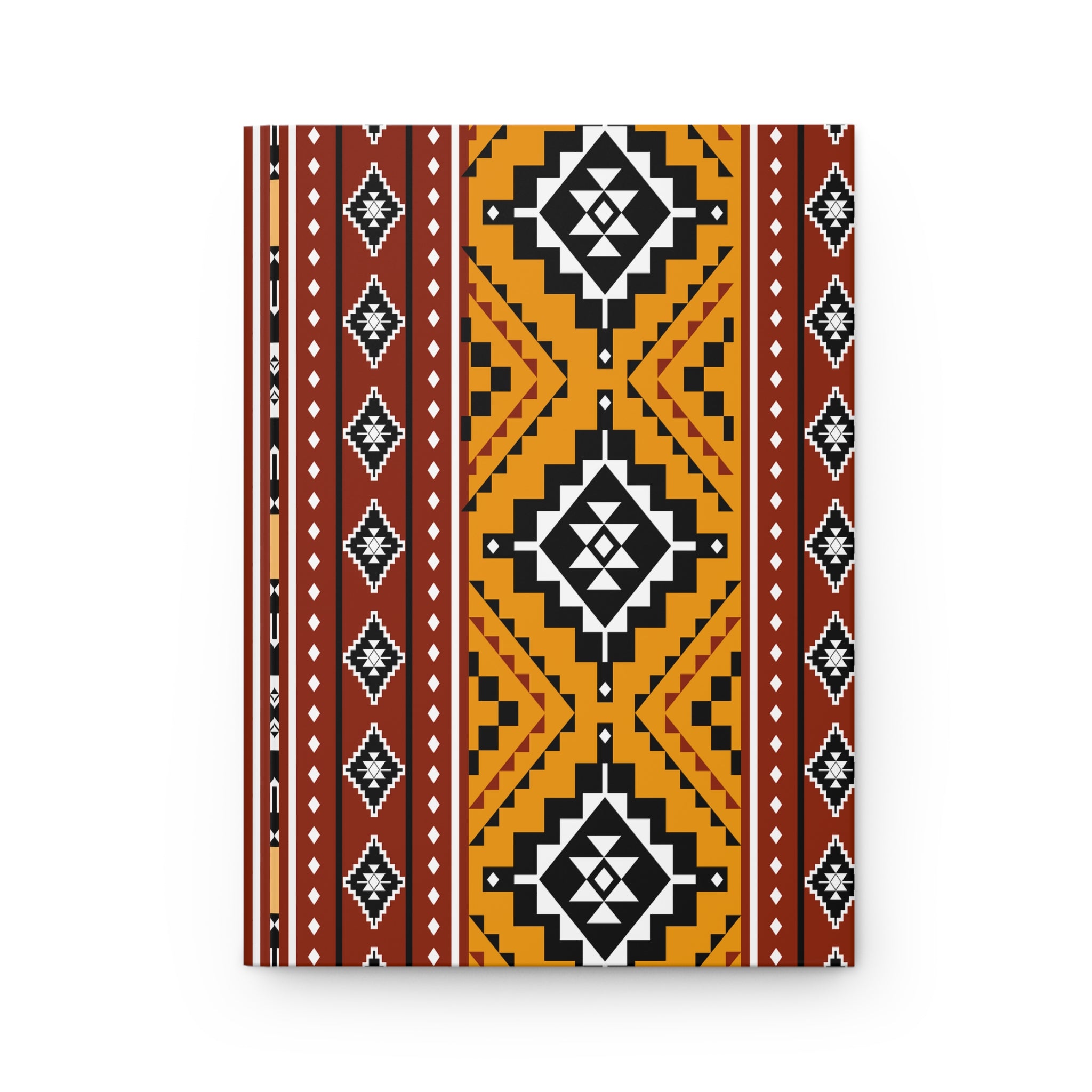 Southwest Geometric Hardcover Journal — Lined Notebook with Tribal Aztec Pattern