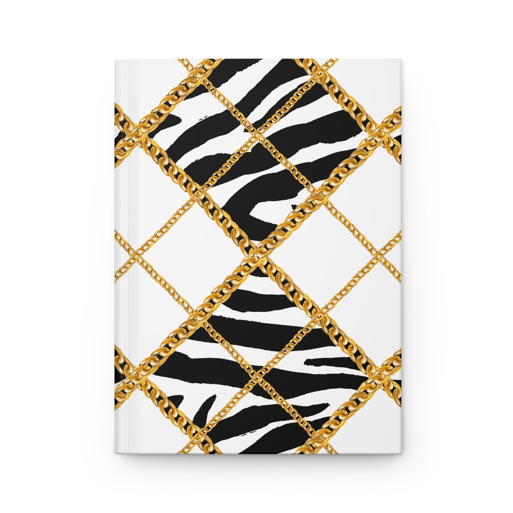 Zebra Chain Pattern Hardcover Journal — Lined Notebook for Chic Notes & Gifts by Printify