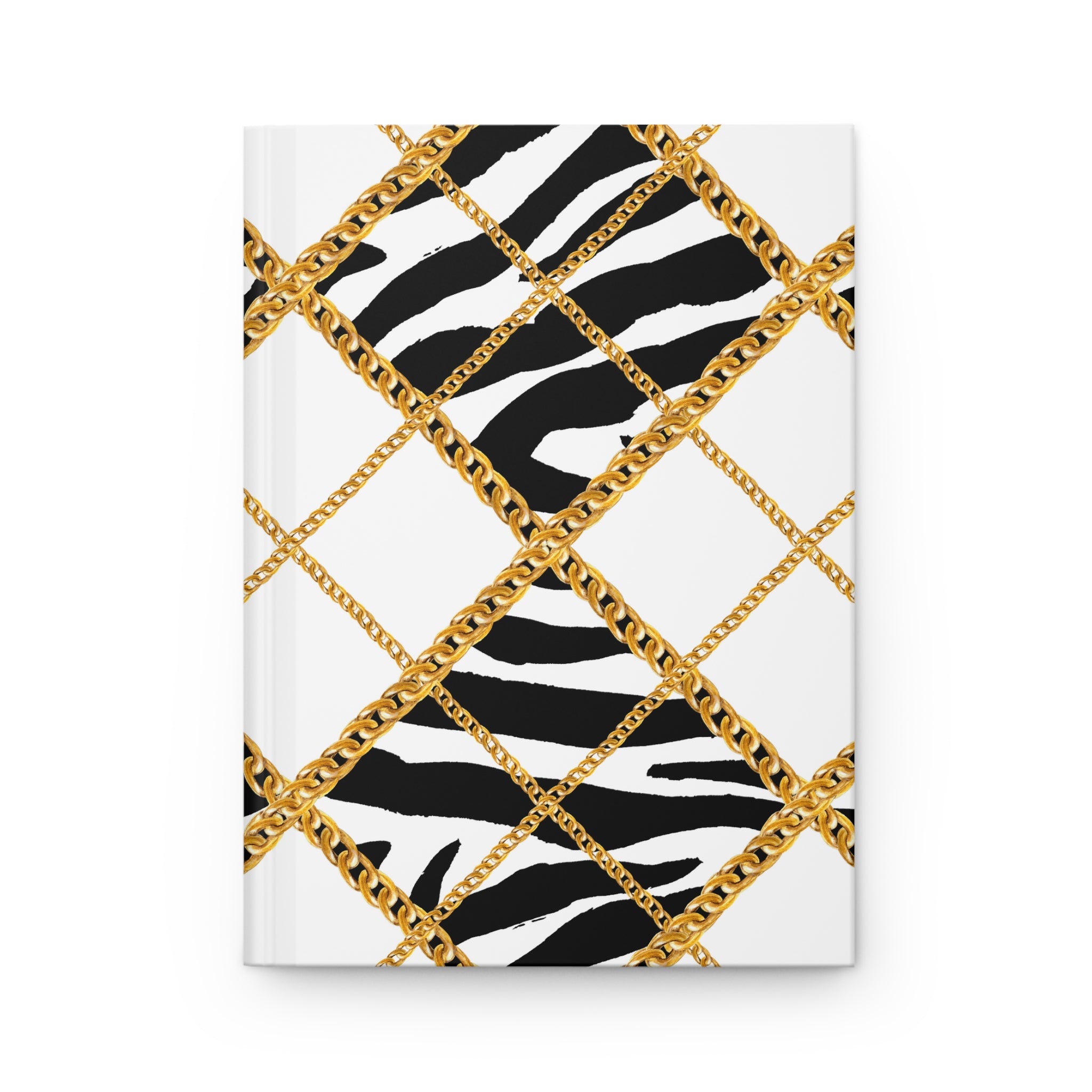 Zebra Chain Pattern Hardcover Journal — Lined Notebook for Chic Notes & Gifts by Printify