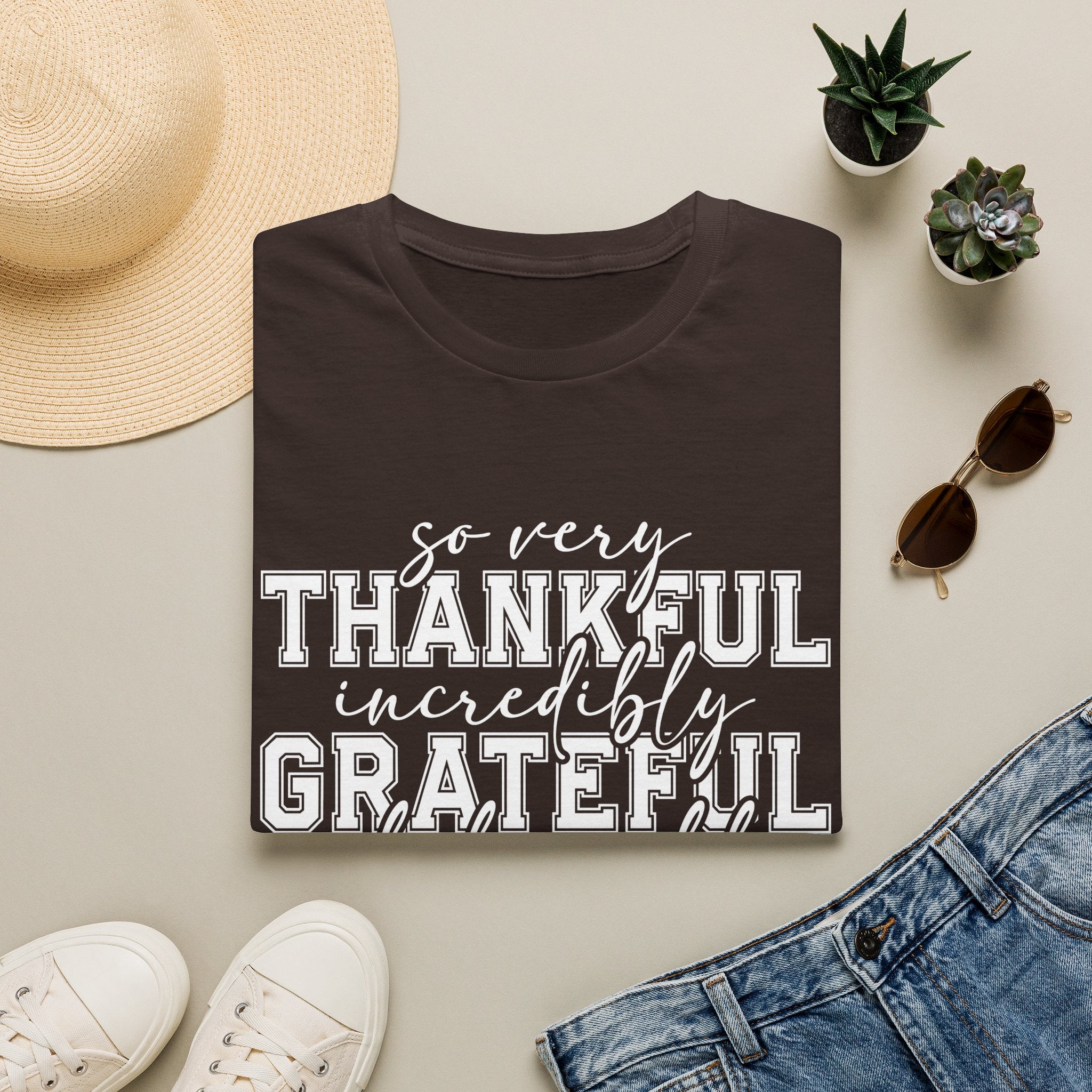 So Very Thankful Incredibly Grateful Blessed T-Shirt by Printify