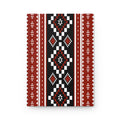 Tribal Geo Pattern Hardcover Journal — Red & Black Lined Notebook