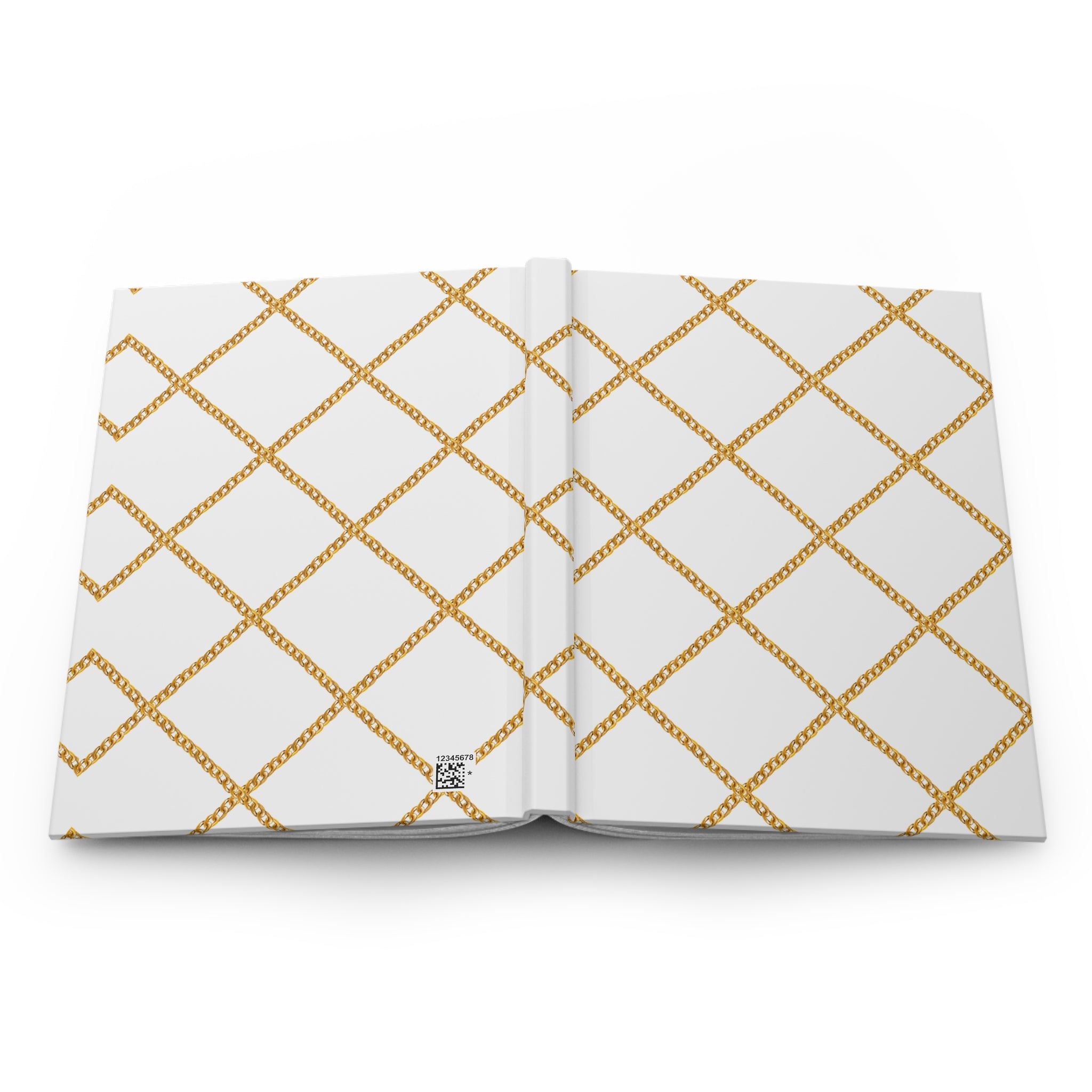 Gold Lattice Hardcover Journal — Elegant Lined Notebook