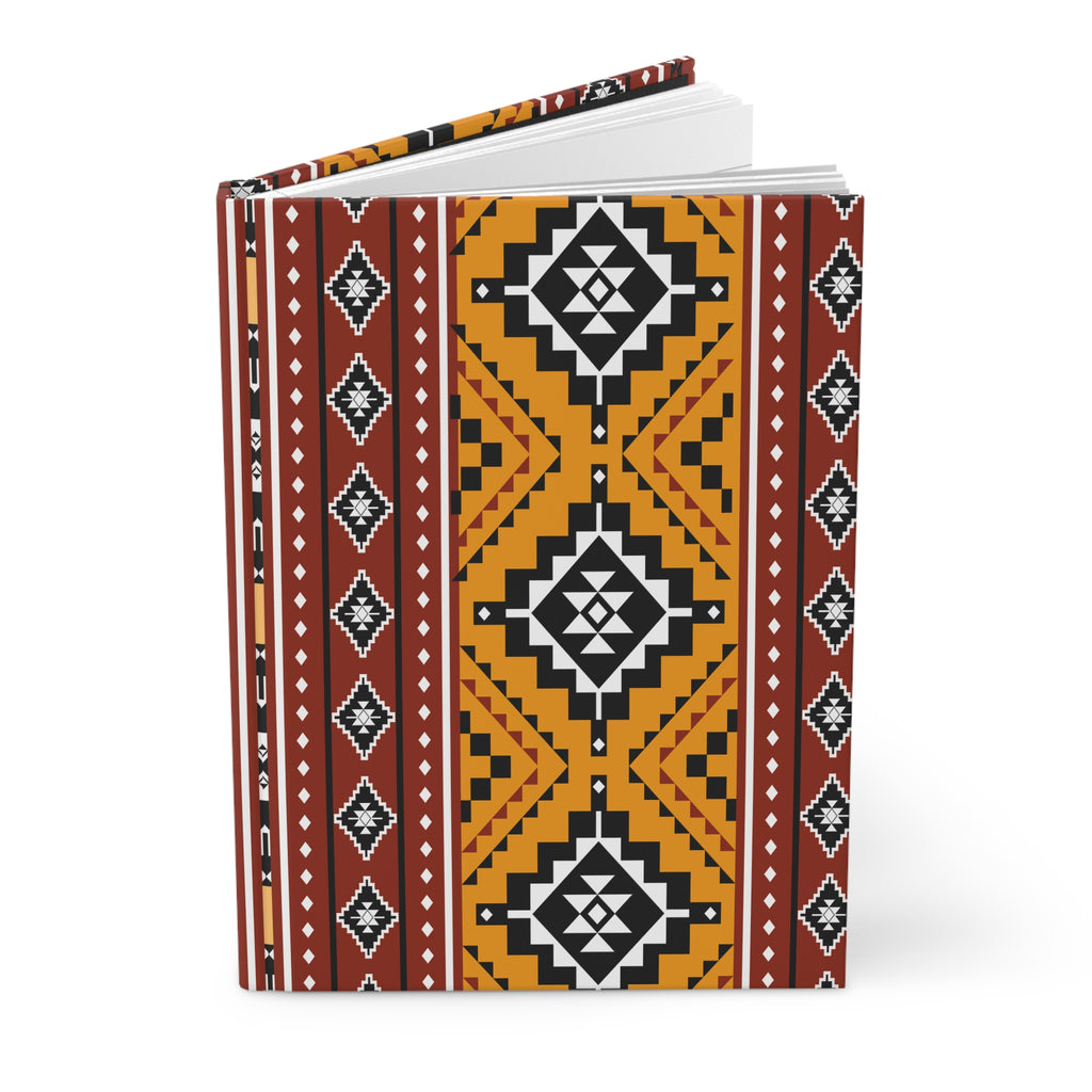 Southwest Geometric Hardcover Journal — Lined Notebook with Tribal Aztec Pattern