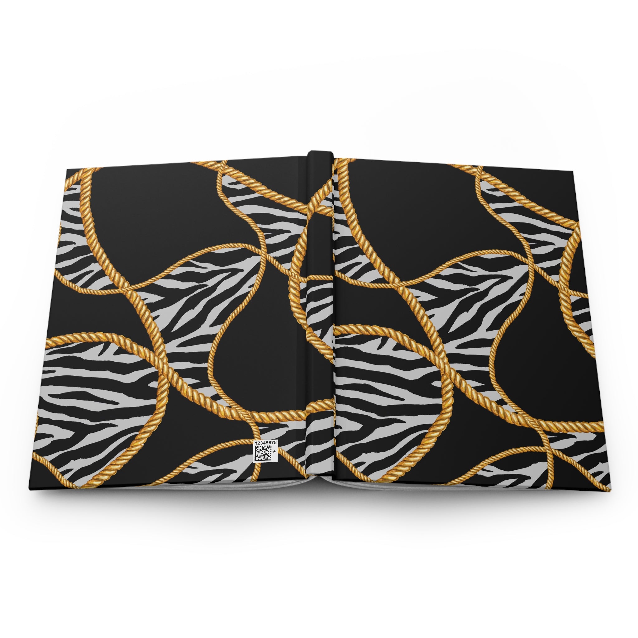 Zebra Rope Pattern Hardcover Journal — Lined Matte Notebook for Notes & Daily Planning