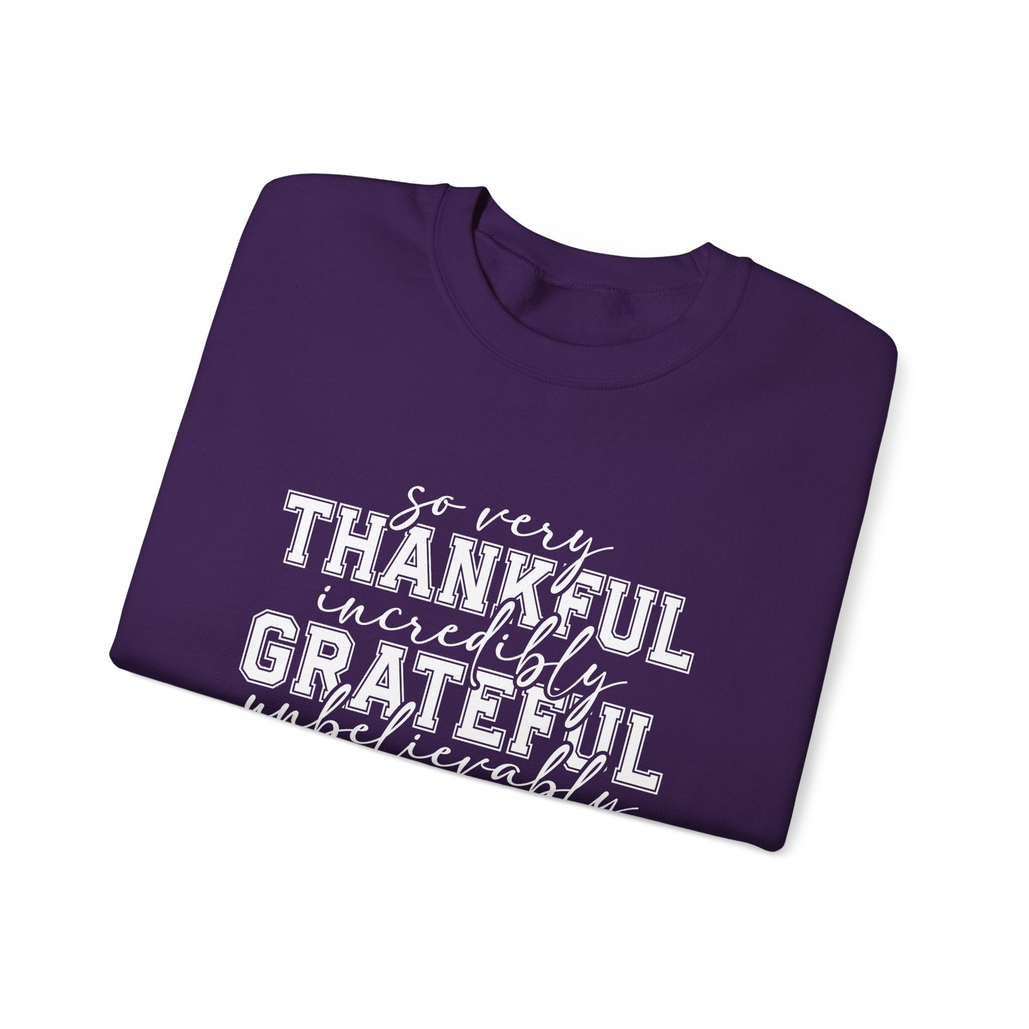 Thankful Grateful Blessed Crewneck Sweatshirt by Printify