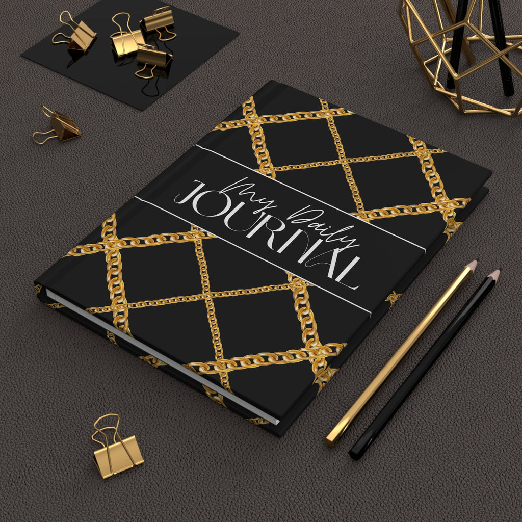 My Daily Journal — Gold Chain Pattern Hardcover Journal