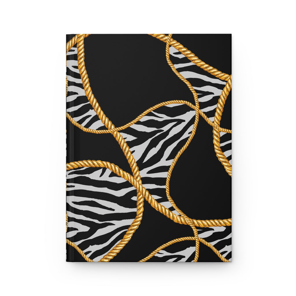 Zebra Rope Pattern Hardcover Journal — Lined Matte Notebook for Notes & Daily Planning