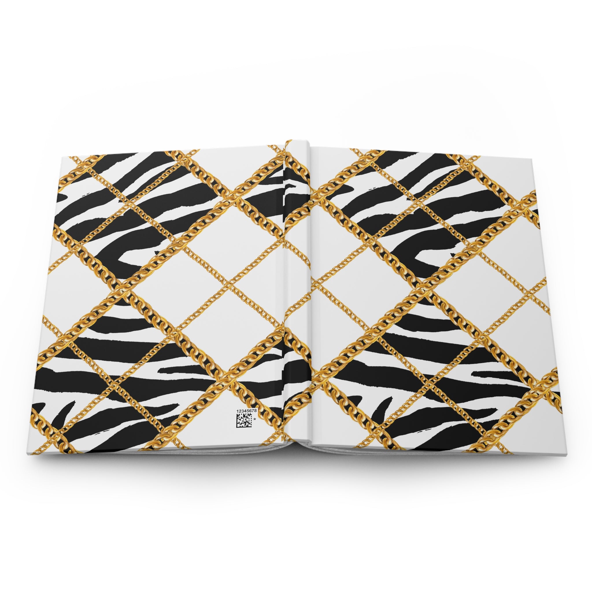 Zebra Chain Pattern Hardcover Journal — Lined Notebook for Chic Notes & Gifts by Printify