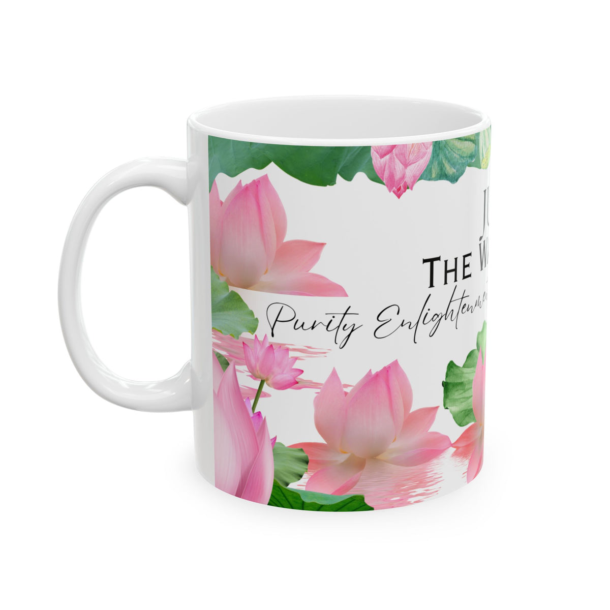 July Water Lily Ceramic Mug — Zodiac Flower Birth Month Coffee Cup by Printify