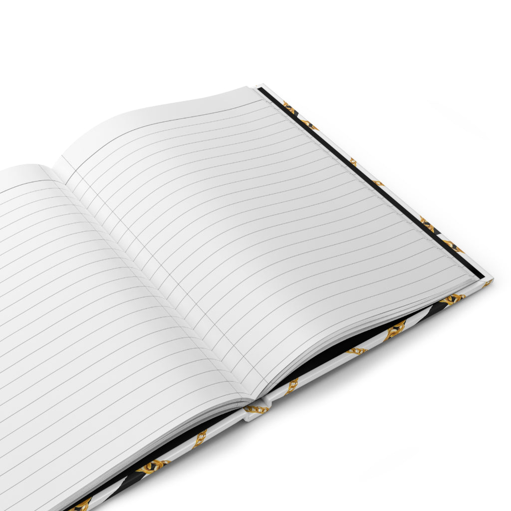 Zebra Chain Pattern Hardcover Journal — Lined Notebook for Chic Notes & Gifts by Printify
