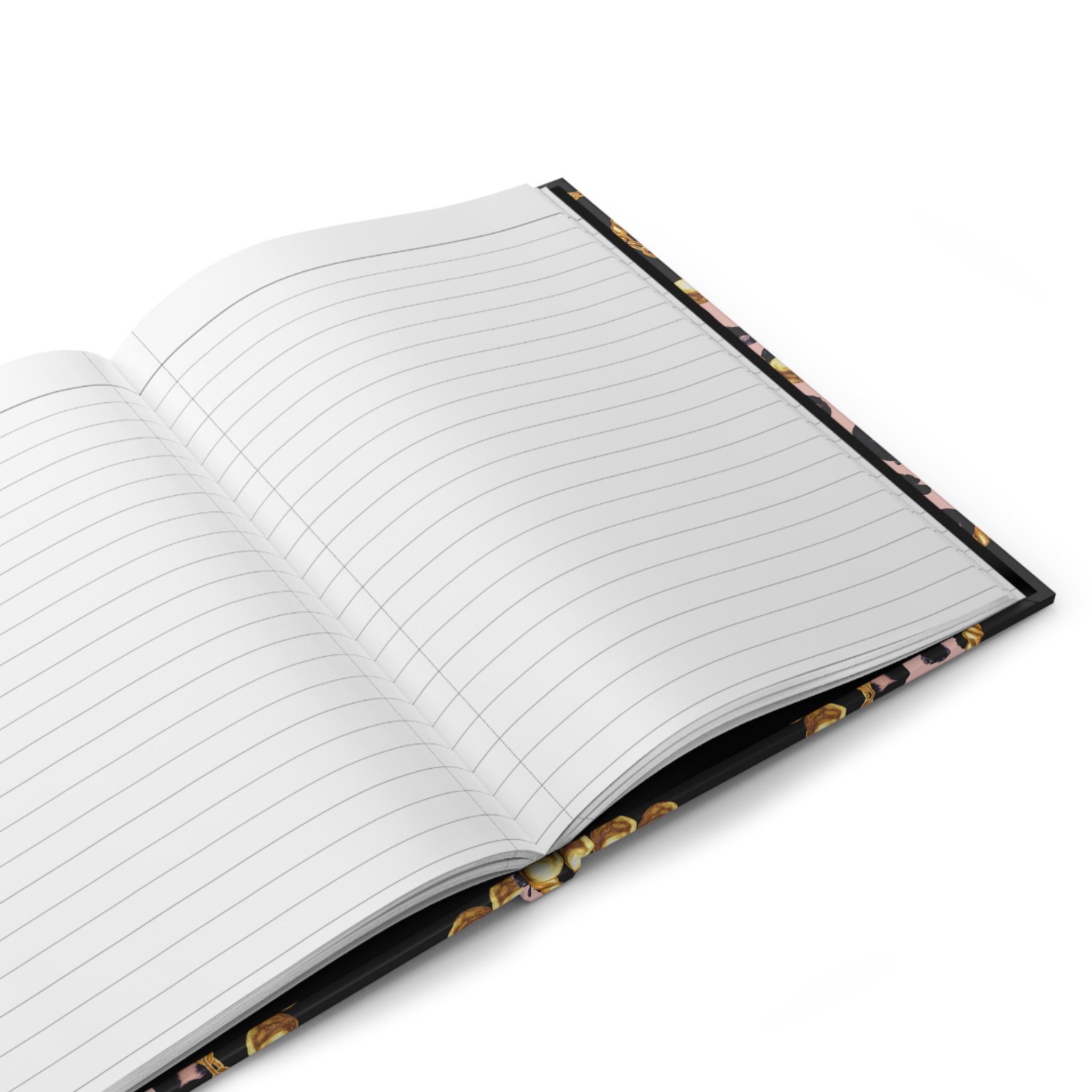 Gold Chain & Pink Leopard Hardcover Journal — Lined Matte Notebook