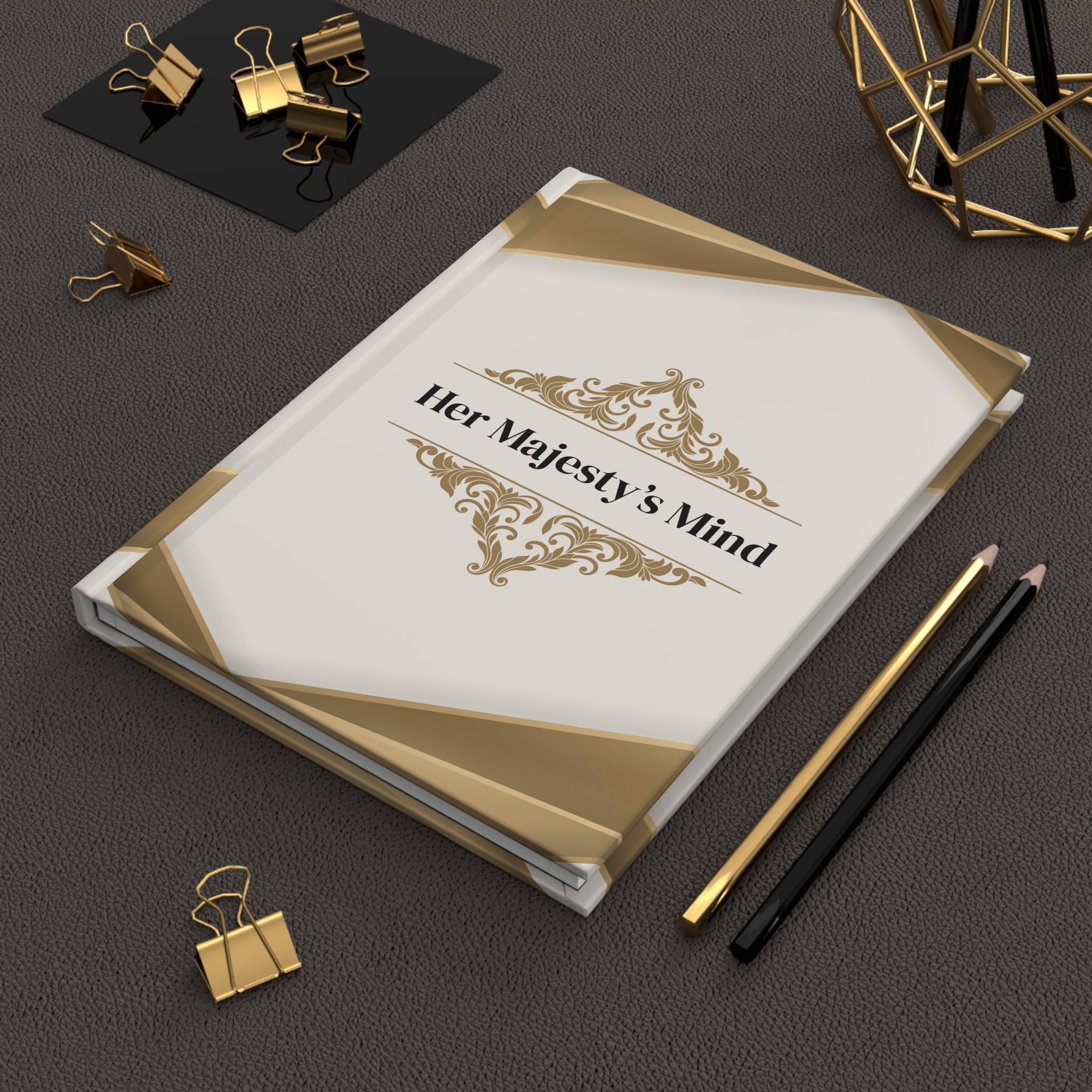 Her Majesty’s Mind Hardcover Journal — Lined Luxe Gold Notebook for Elegant Writing & Gift