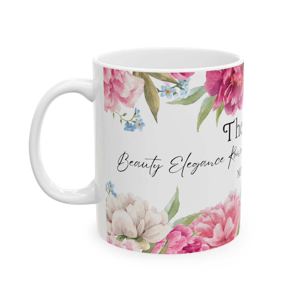 Peony Birth Flower Mug — November Floral Ceramic Coffee Cup (11oz/15oz) by Printify