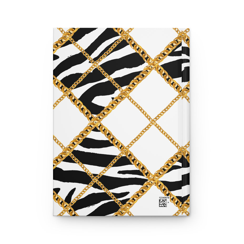 Zebra Chain Pattern Hardcover Journal — Lined Notebook for Chic Notes & Gifts by Printify