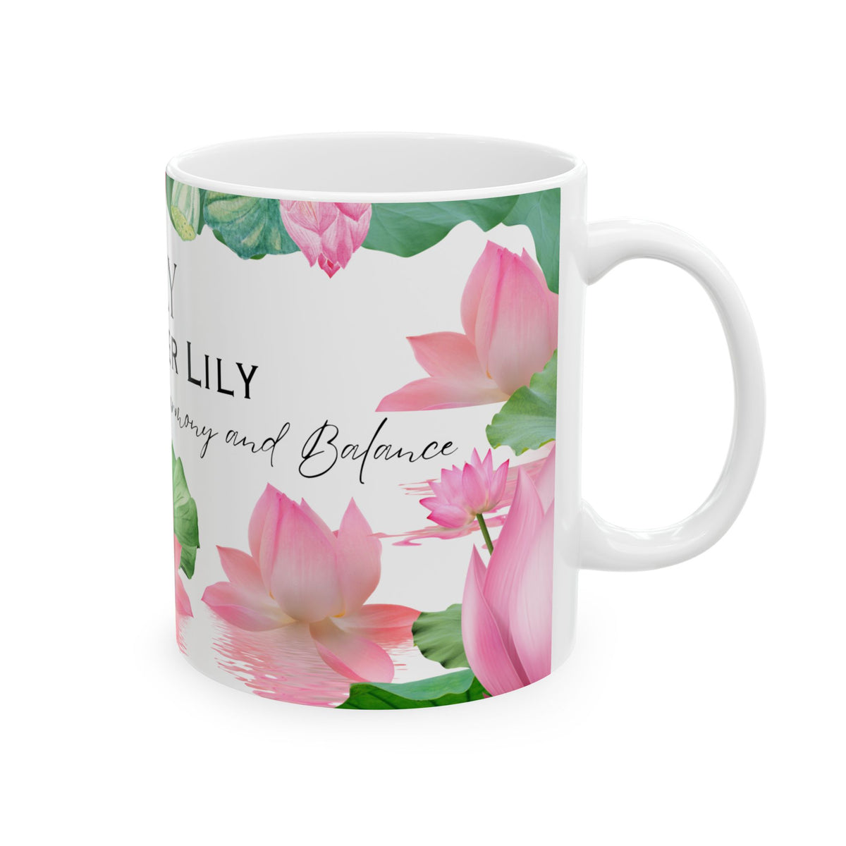 July Water Lily Ceramic Mug — Zodiac Flower Birth Month Coffee Cup by Printify