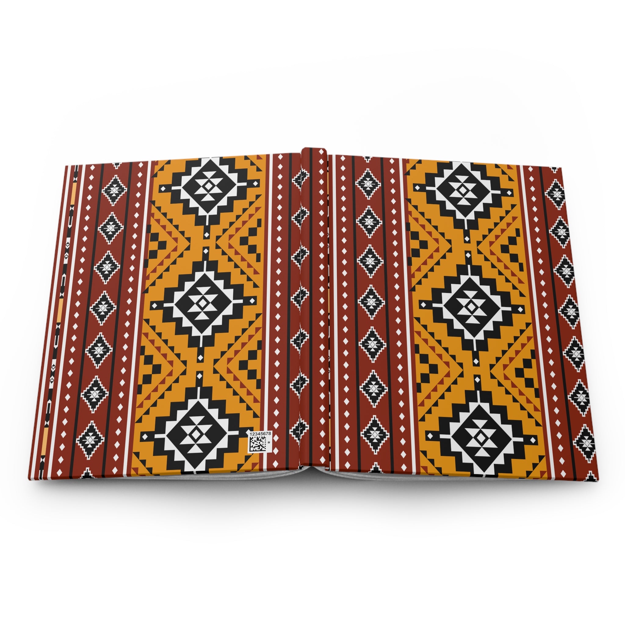 Southwest Geometric Hardcover Journal — Lined Notebook with Tribal Aztec Pattern