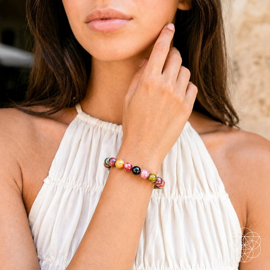 The Spiral Breaker - Rainbow Tourmaline Bracelet by Conscious Items