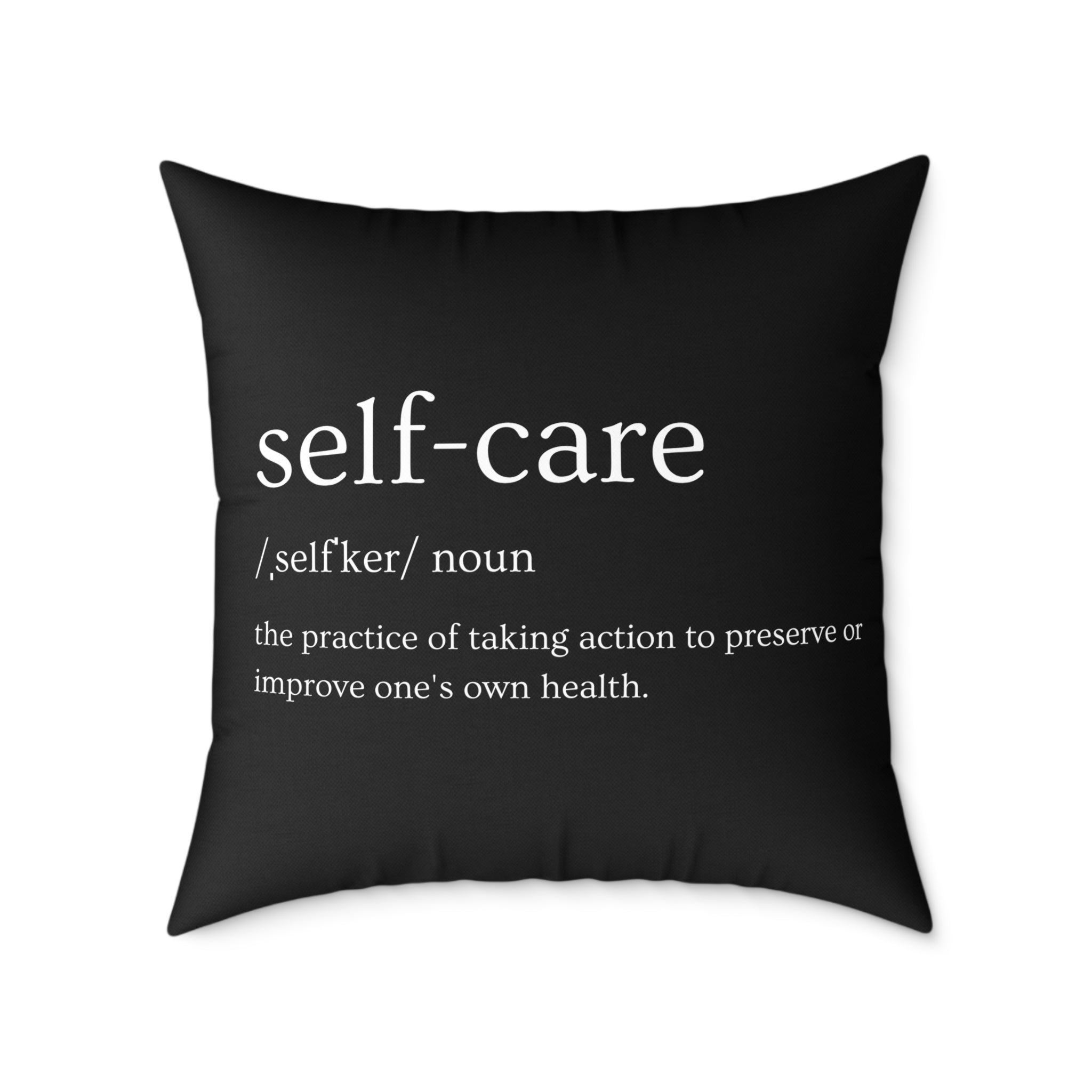 Chic Self-Care Pillow - Modern Decor, Cozy Home Accent, Gift for Wellness Lovers, Affirmation Decor, Inspirational Cushion