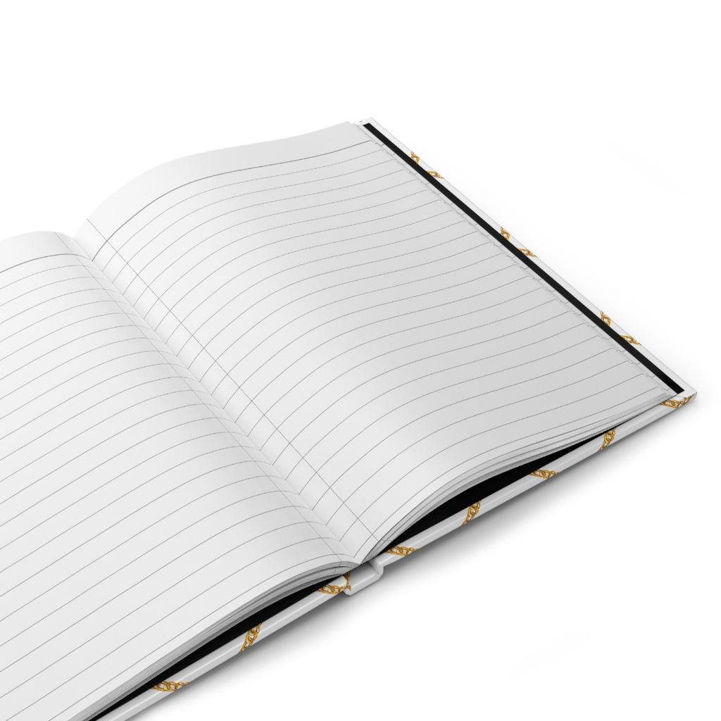Gold Lattice Hardcover Journal — Elegant Lined Notebook