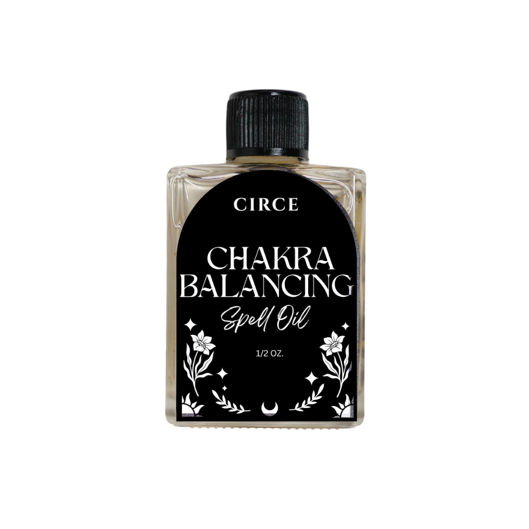 Circe Chakra Balancing Spell Oil bottle on a white background