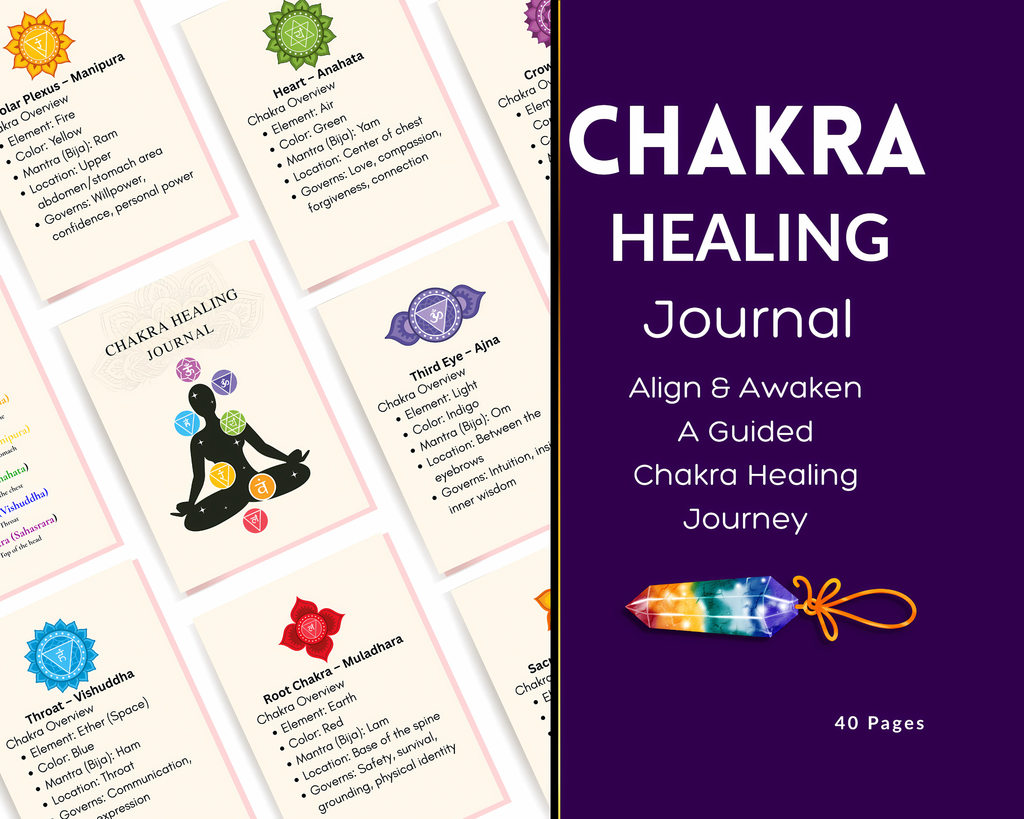 Chakra Healing Journal Canva Template & PDF | Editable Spiritual Wellness Journal