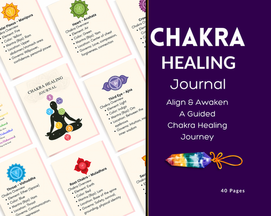 Chakra Healing Journal Canva Template & PDF | Editable Spiritual Wellness Journal