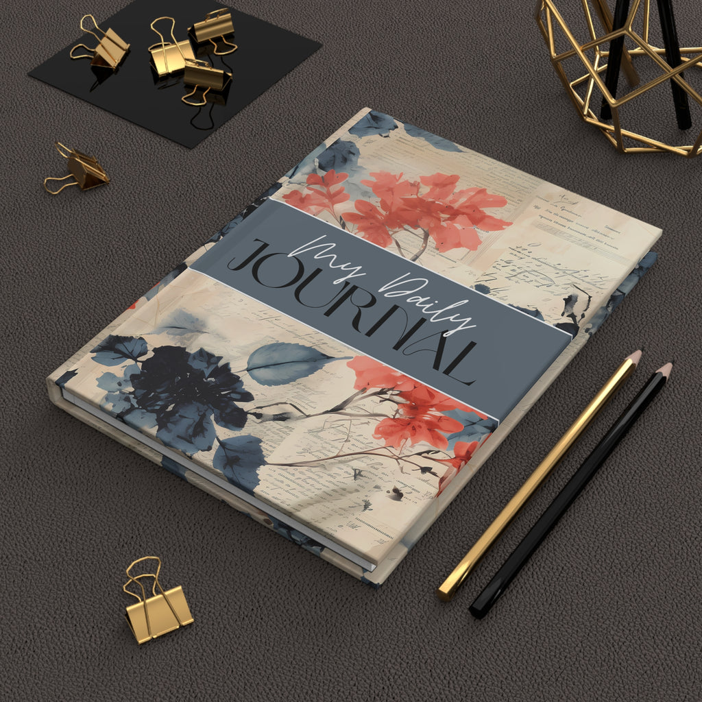 Daily Floral Journal — Lined Hardcover Notebook