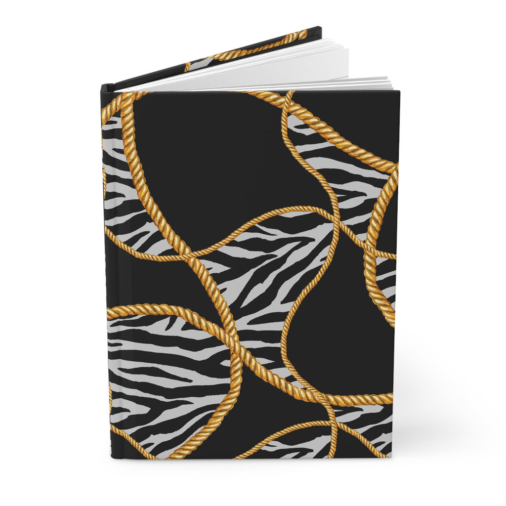 Zebra Rope Pattern Hardcover Journal — Lined Matte Notebook for Notes & Daily Planning