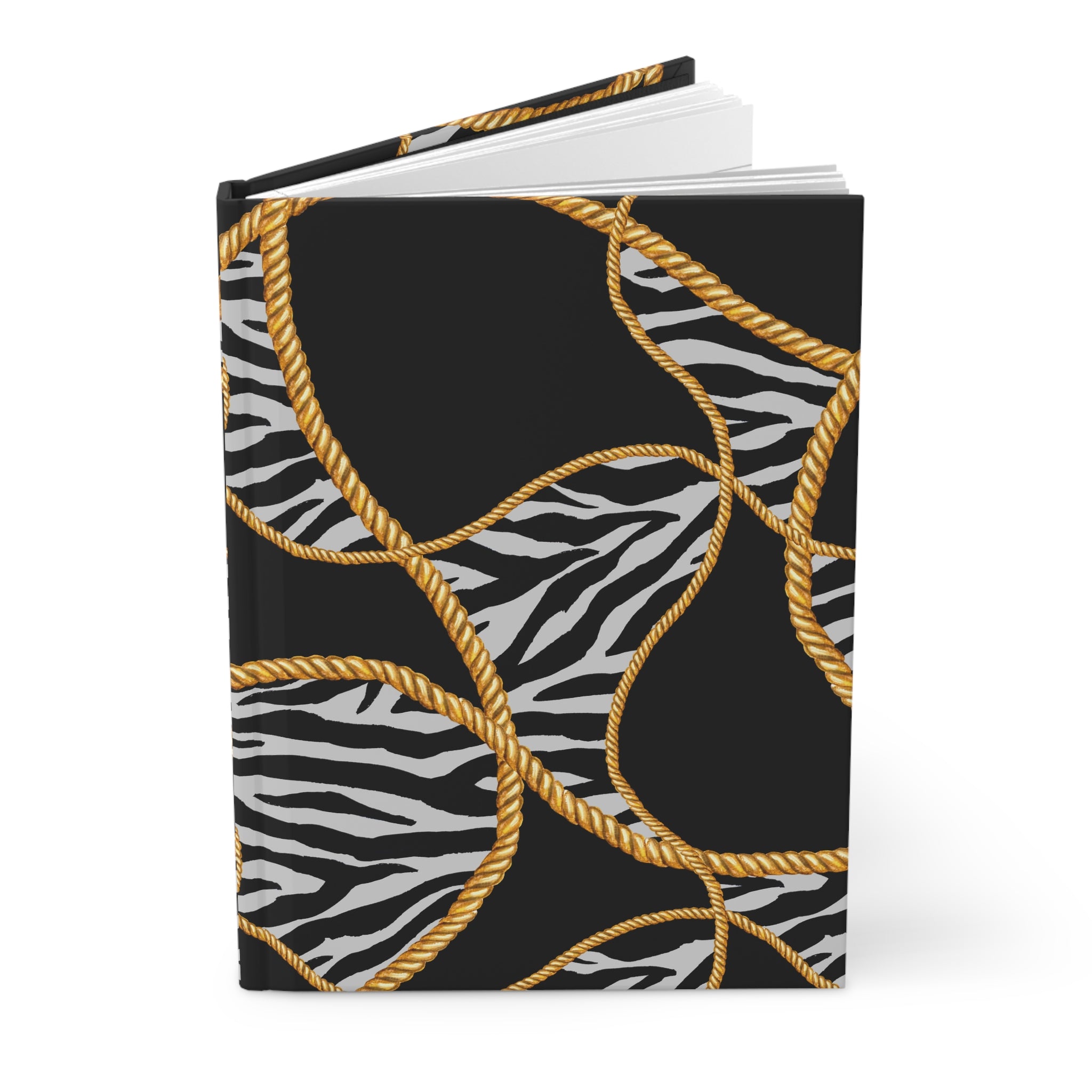 Zebra Rope Pattern Hardcover Journal — Lined Matte Notebook for Notes & Daily Planning