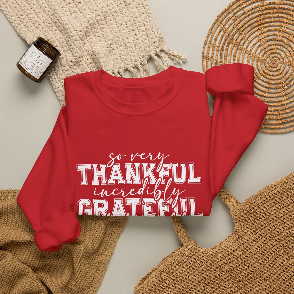 Thankful Grateful Blessed Crewneck Sweatshirt by Printify