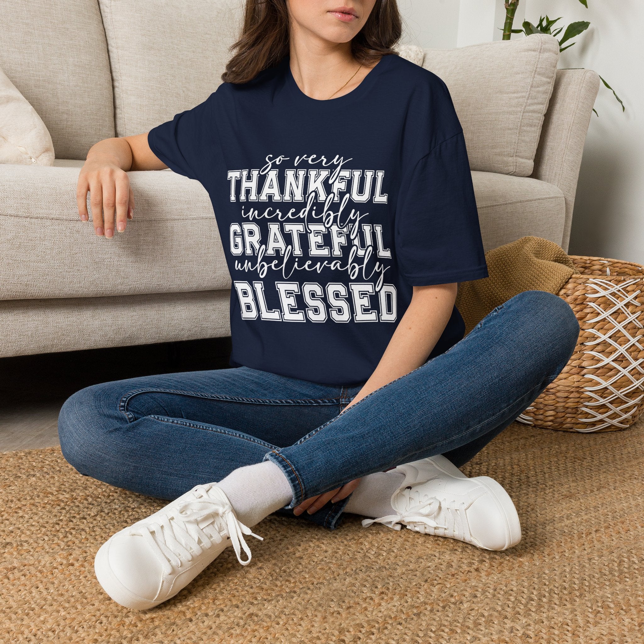So Very Thankful Incredibly Grateful Blessed T-Shirt by Printify