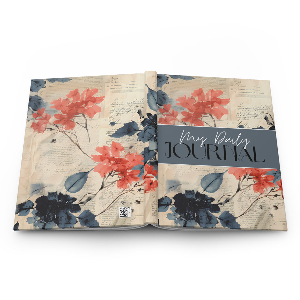 Daily Floral Journal — Lined Hardcover Notebook