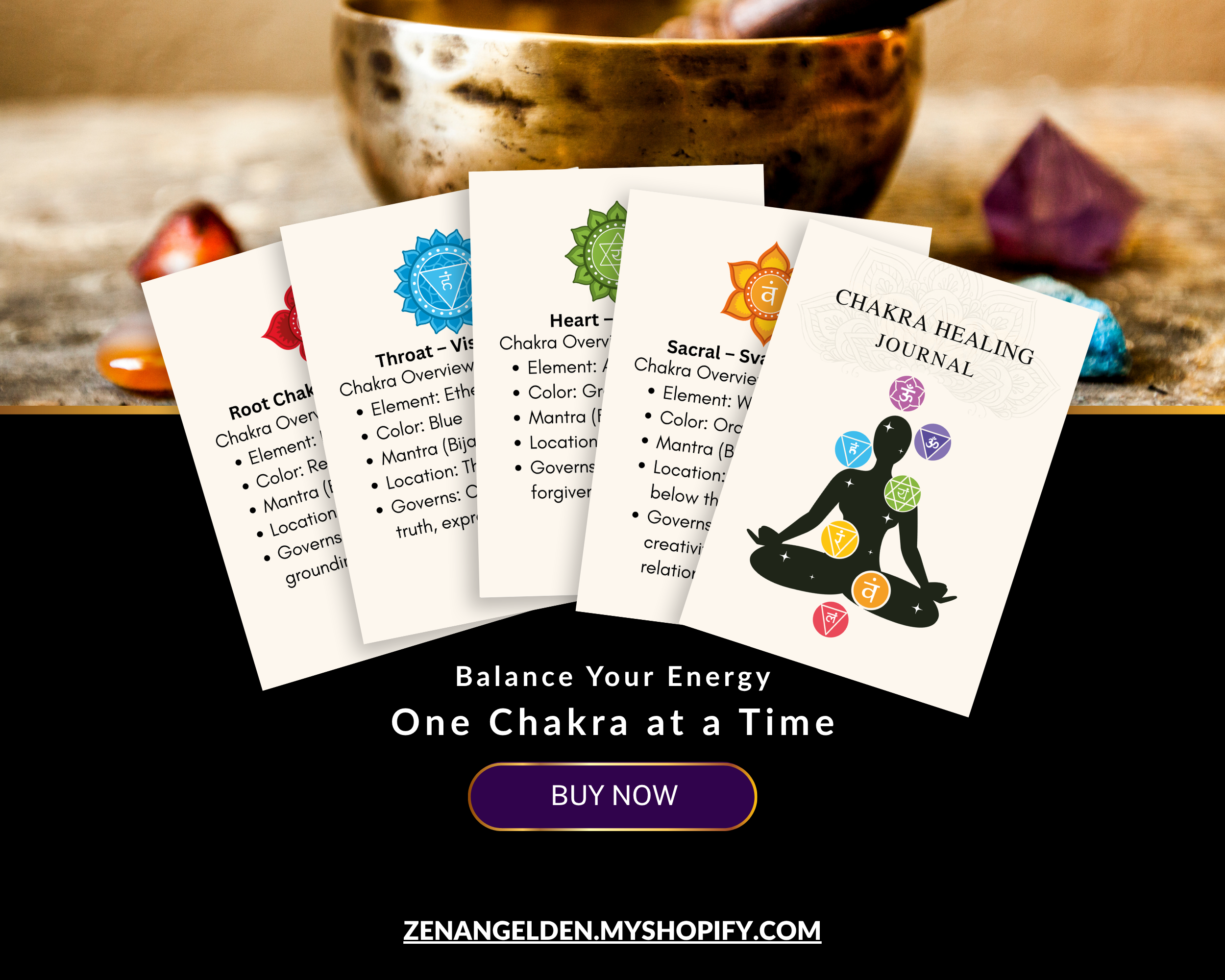 Chakra Healing Journal Canva Template & PDF | Editable Spiritual Wellness Journal