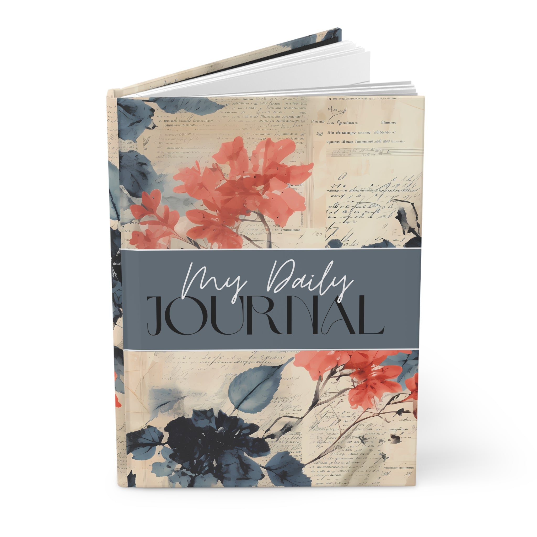 Daily Floral Journal — Lined Hardcover Notebook