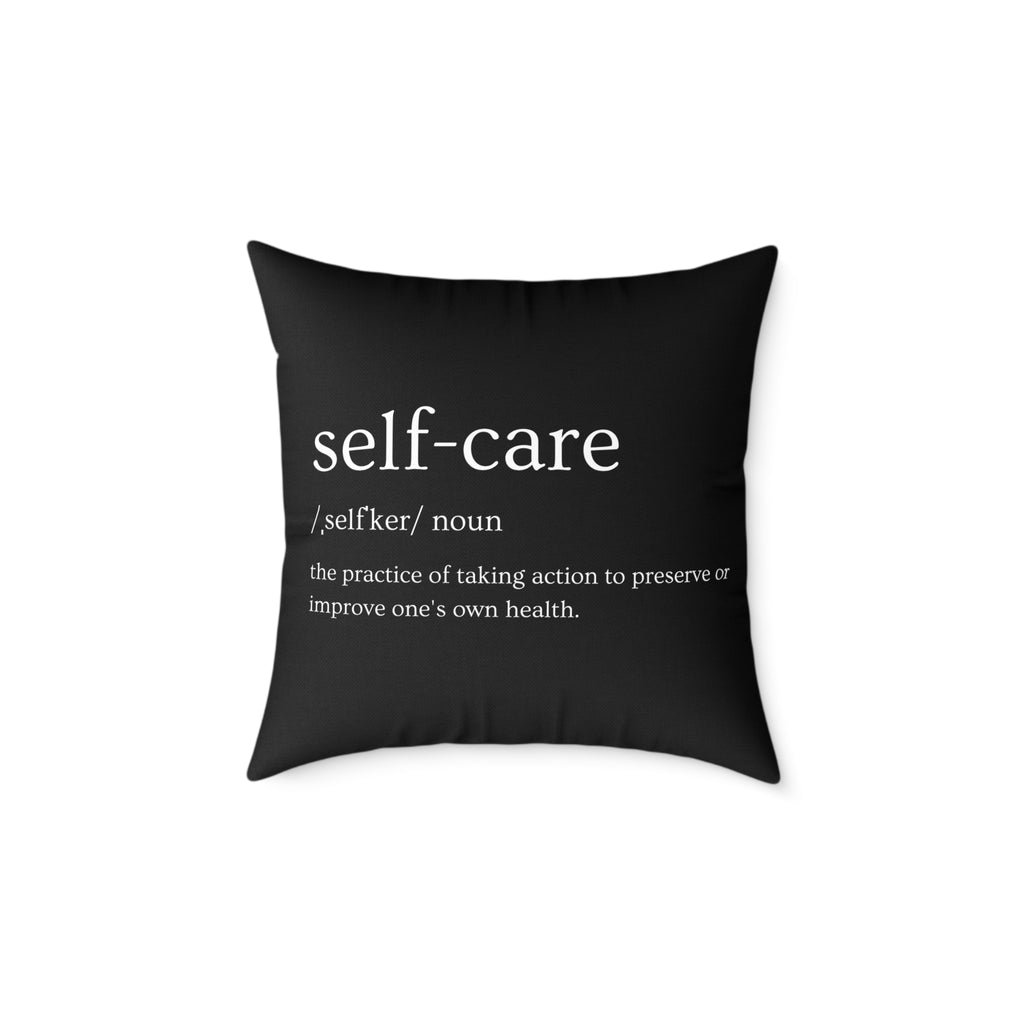 Chic Self-Care Pillow - Modern Decor, Cozy Home Accent, Gift for Wellness Lovers, Affirmation Decor, Inspirational Cushion