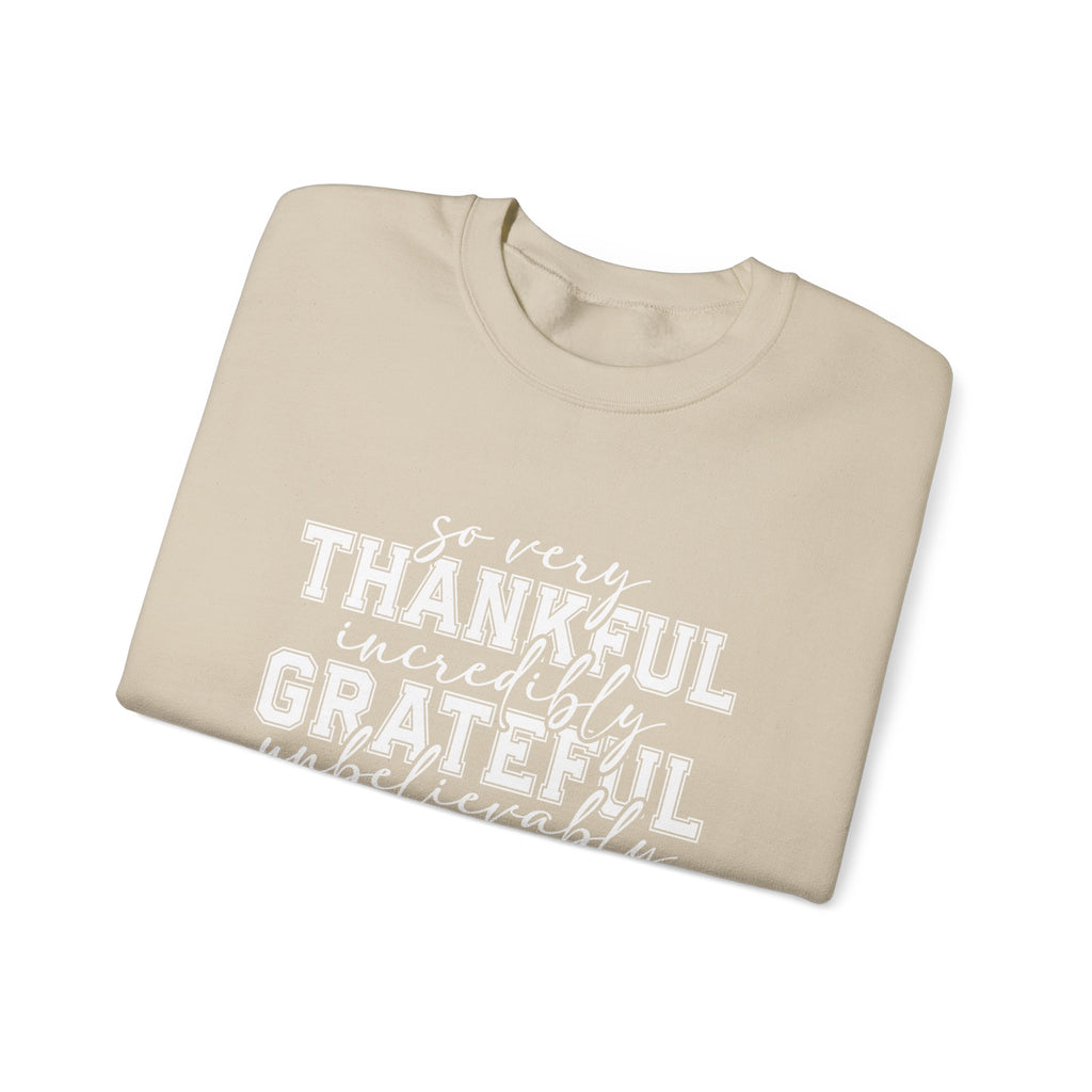 Thankful Grateful Blessed Crewneck Sweatshirt by Printify