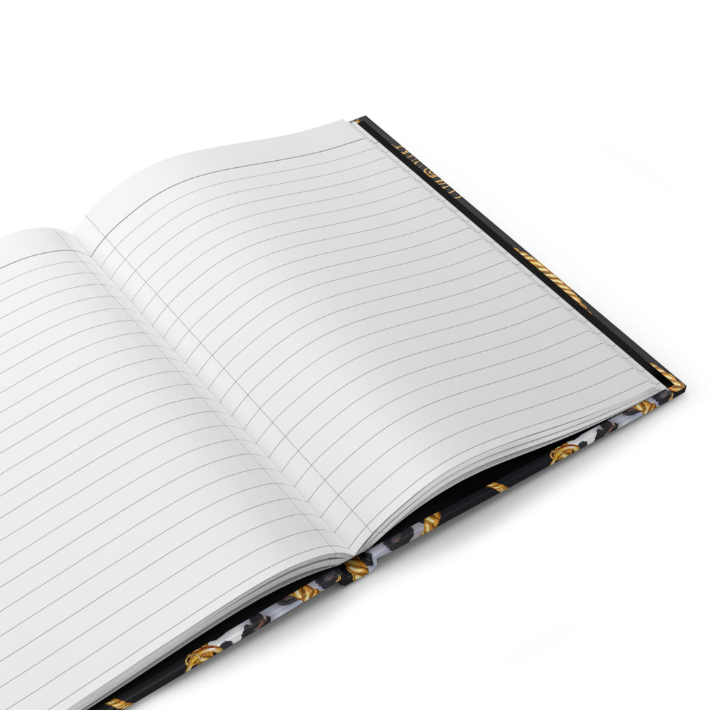 Leopard Rope & Gold Pendant Hardcover Journal — Lined Notebook