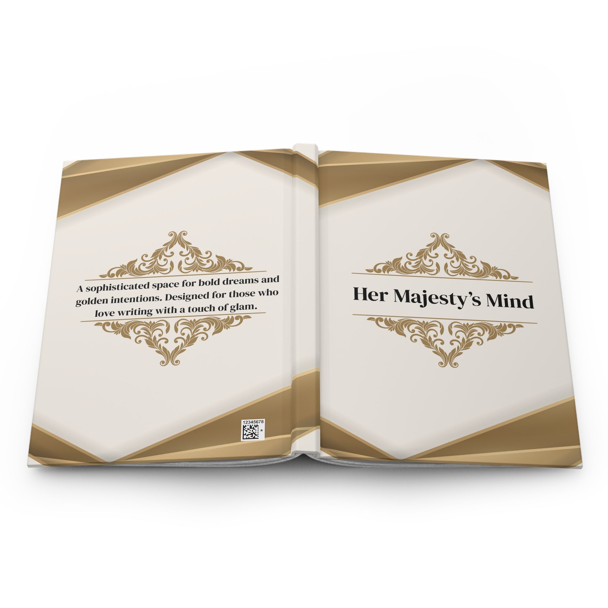 Her Majesty’s Mind Hardcover Journal — Lined Luxe Gold Notebook for Elegant Writing & Gift
