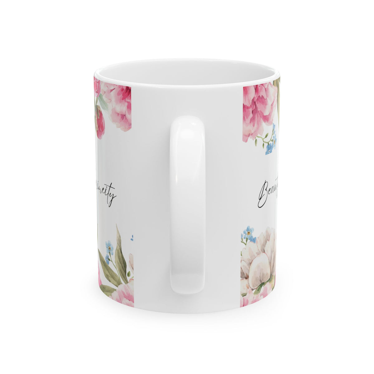 Peony Birth Flower Mug — November Floral Ceramic Coffee Cup (11oz/15oz) by Printify