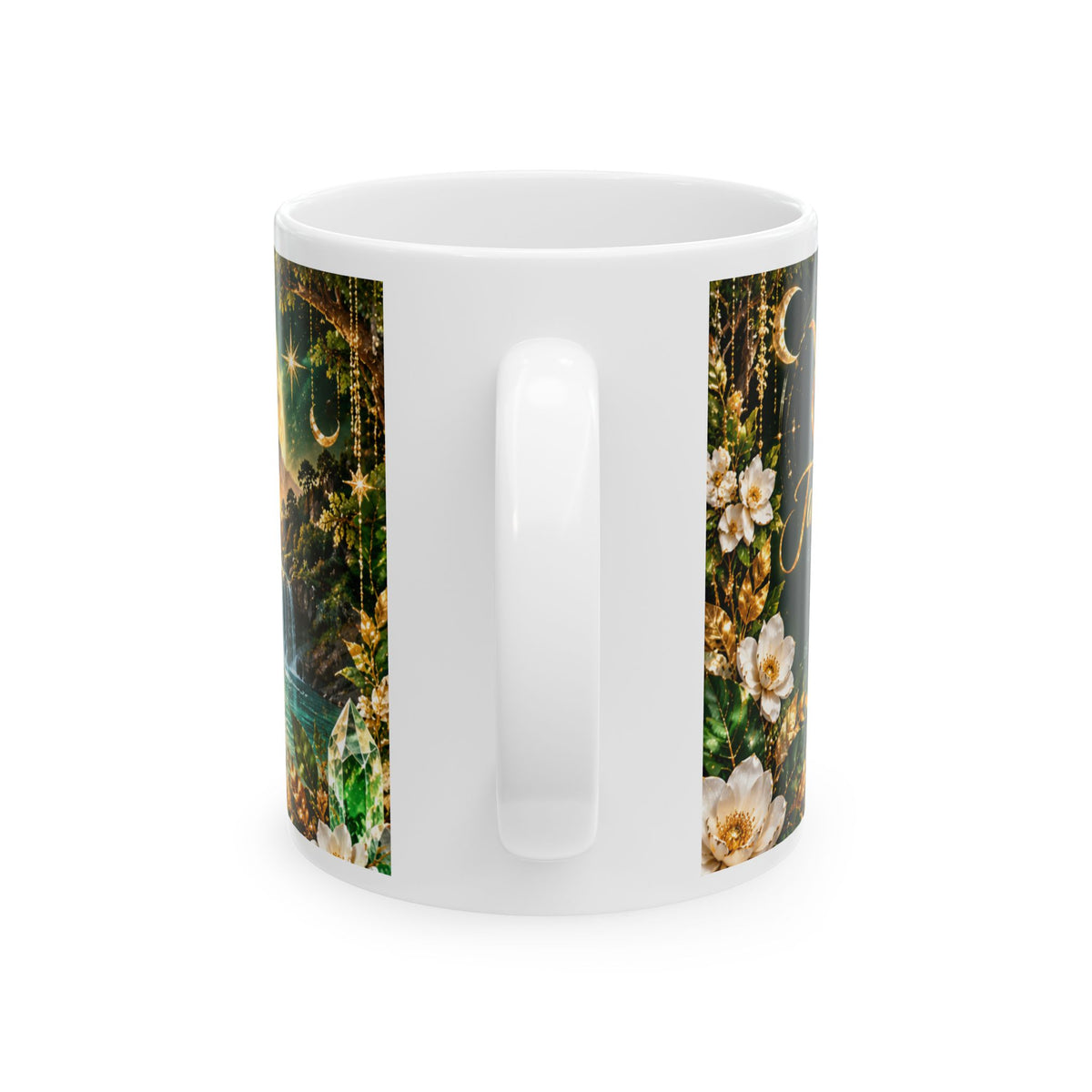 Rustic Floral Bull Ceramic Mug – Zodiac Taurus Coffee Cup (11oz/15oz) by Printify