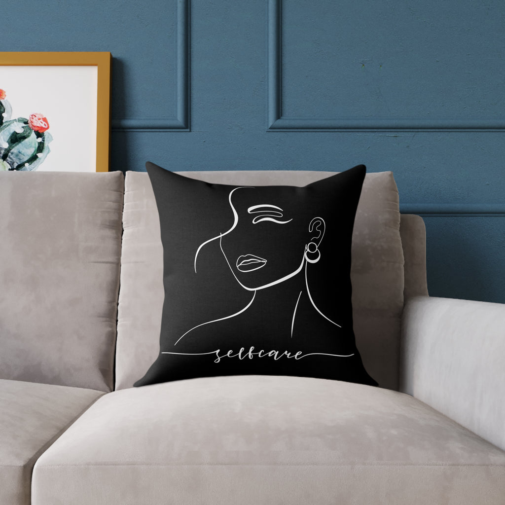 Chic Self-Care Pillow - Modern Decor, Cozy Home Accent, Gift for Wellness Lovers, Affirmation Decor, Inspirational Cushion