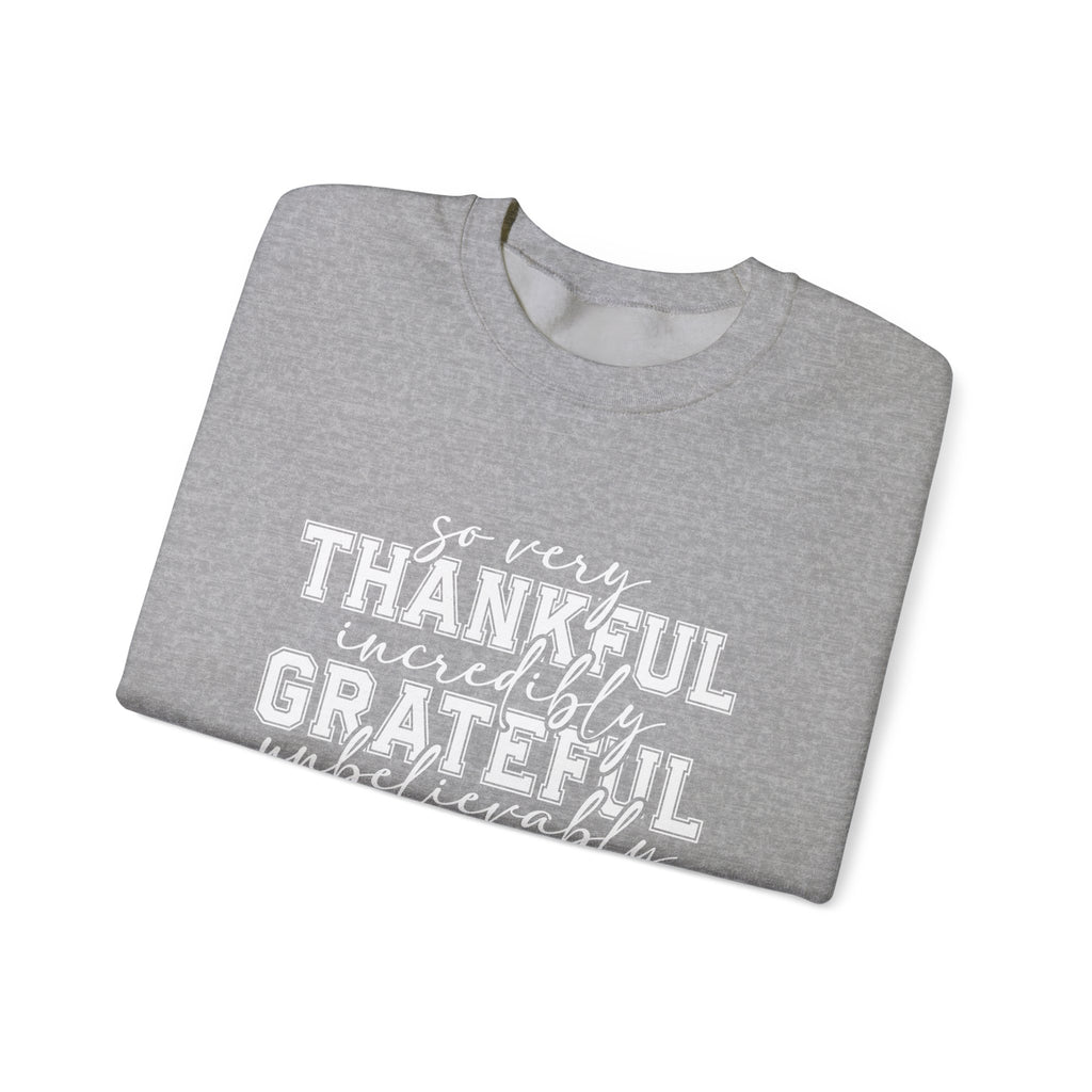 Thankful Grateful Blessed Crewneck Sweatshirt by Printify